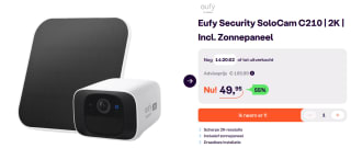 EUFY SoloCam C210 met Zonnepaneel - Slimme buitencamera voor €49,95 bij Ibood