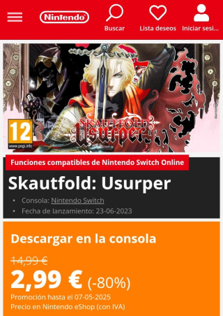 Skautfold: Usurper Nintendo Switch por 2,99€.