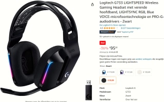 Logitech-G G733 Zwart Draadloze Gaming Headset voor €95 bij Amazon