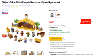 Fisher-Price Little People Kerststal voor €19,99 bij Bol.com
