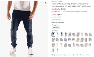 Jack & Jones Jjipaul Jjflake Akm Cargobroek voor €24,40 bij Amazon