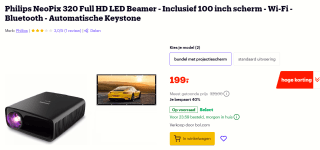 Philips NeoPix 320 Full HD LED Beamer voor €199 bij Bol.com