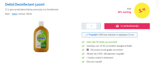 Dettol Dettolpharma Vloeibaar Desinfectans 500ml voor €5,45 bij Drogist