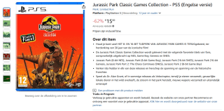Jurassic Park Classic Games Collection (PlayStation 5) voor €15 bij Amazon NL