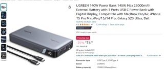 UGREEN 140W powerbank 25000mAh voor €74,99 met Amazon Prime