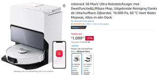 ROBOROCK S8 MaxV Ultra Robotstofzuiger Wit voor €1.009 bij Amazon