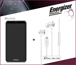Pack Lightning Batería Externa EVEREADY 1000 mAh + Auriculares con Cable por 17,48€