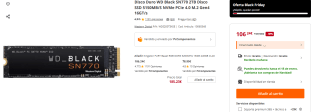 Disco Duro WD Black SN770 2TB Disco SSD 5150MB/S por 101,24€