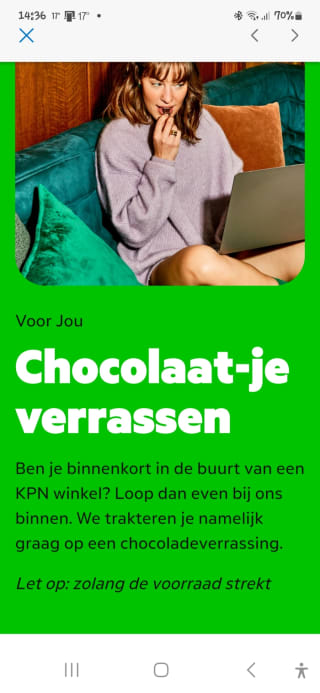 Chocolade verrassing gratis bij de KPN winkel