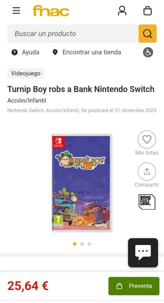 A Turnip Boy Robs a Bank Nintendo Switch por 25,64€(socios)