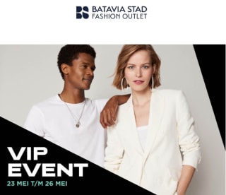 20% extra korting bij deelnemende merken + gratis ijsje & cocktail bij Batavia Stad Lelystad 23-26 mei