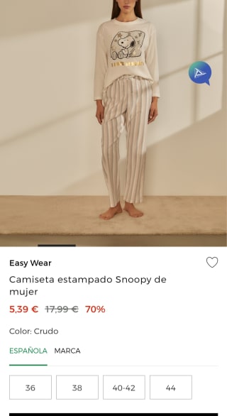 Camiseta de manga larga con estampado Snoopy senda por 5,39€.