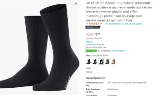 FALKE Airport Plus sokken van merinowol en katoen voor €7,98 bij Amazon