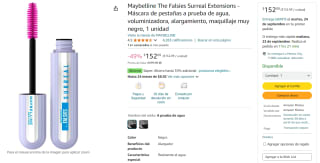 Maybelline The Falsies Surreal Extensions Máscaras de Pestañas por $152 en Amazon