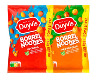 Duyvis Borrel- of tijgernootjes 1+1 gratis bij de Plus