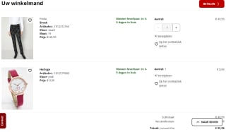 Gratis horloge bij bestelling bij Klingel