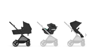 Poussette trio combinée 3en1 Eos Basic Black Moon Black à 343,56 €
