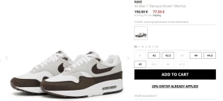 Nike air max 1 'Baroque brown' voor €77,59 bij Solebox
