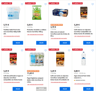 Segunda unidad al 70% descuento en tu compra en Carrefour supermercado