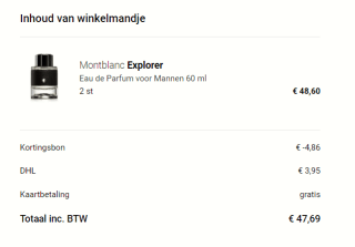 Montblanc Explorer Eau de Parfum Spray 2x60ml voor €43,74 dmv code bij Notino