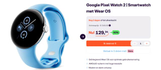 Google Pixel Watch 2 Zilver (Blauwe Siliconenband) voor €129,94 bij ibood