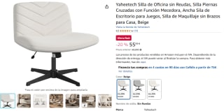 Silla de oficina ancha sin ruedas con función mecedora por 55,99€