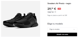 Zapatillas de Mujer Nike Air Presto por 29.99€