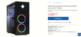 OMEN 40L Desktop GT21-1025nd met NVIDIA® GeForce RTX™ 4060 Ti voor €1.569,33 in de HP store