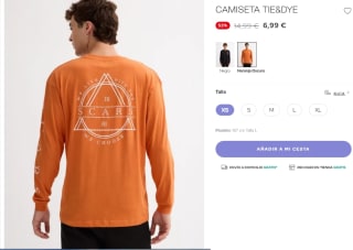 Camiseta para Hombre de Manga Larga Tye & Dye por 6.99€