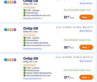 €200 cashback bij een Odido Unlimited sim only via Mobiel