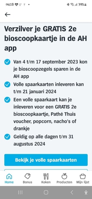 Gratis 2e bioscoopkaartje bij Pathé via de AH app