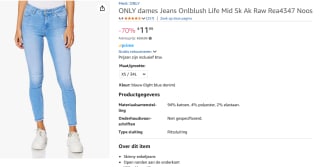 ONLY Skinny Jeans 'ONLBlush' i voor €11,99 bij Amazon