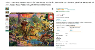 Puzzle de 1000 Piezas, Tierra de Dinosaurios marca Educa por 6,50€