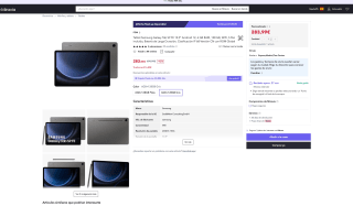 Samsung Galaxy Tab S9 FE 10.9" 6GB RAM 128GB por solo 283,99€