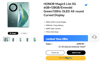 Win Honor Magic5 Lite smartphone from Hihonor as low as £169.99