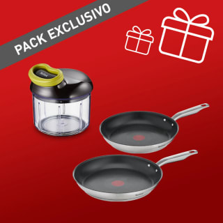 Tefal Pack set de 2 sartenes acero inoxidable Virtuoso + picadora manual por 47,70€
