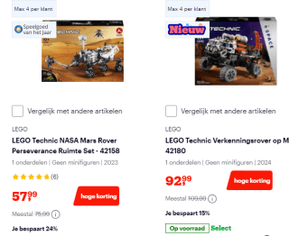 Tot 25% korting op lego sets bij Bol.com