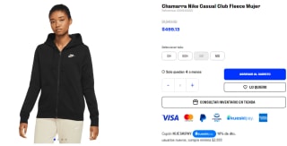 Chamarra Nike Casual Club Fleece Mujer por $499 en Martí