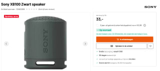 Sony SRS-XB100 Bluetooth-luidspreker waterdicht voor €33 bij Kamera Express