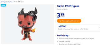Diverse Funko POP figuren voor €3,99 p.s bij de Action
