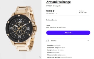 Reloj Cronografo para Hombre Armani Exchange STREET por 98€