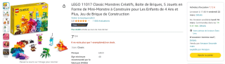Jeu de construction Lego Classic (11017) - Monstres Créatifs à 7,12€