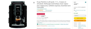 Machine à café à grain Krups Essential noire à 224,99€