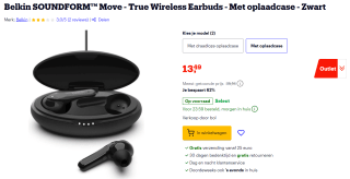 Belkin Soundform Move True Wireless Earbuds met oplaadcase voor €13,49 bij Bol