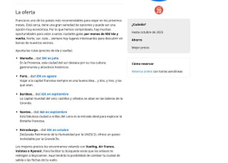 Vuelos a Francia desde 30€ I/V