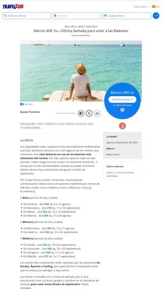 Vuelos a Baleares por menos de 40€ ida/vuelta.