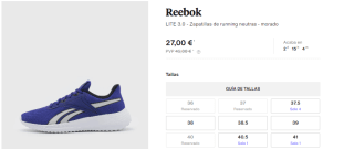 Zapatillas Reebok desde solo 15€ alucina