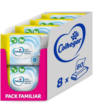 Colhogar Pure Moist 8x80 - Papel Higiénico Húmedo Desechable por 14,82€.