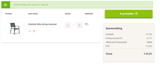 10% korting op de hele collectie bij Tuinmeubelshop