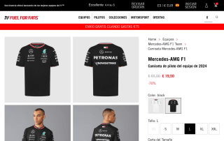 Camiseta piloto Mercedes equipo 2024 por 19,50€